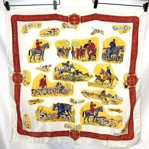 Vintage Versace 100% silk scarf, red yellow and white